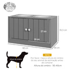 Comedouro Elevado para Cães Grandes com 2 Tigelas de 2000ml de Aço Inoxidável Comedouro para Cães com 2 Portas e Arrumação Oculta 60x30x35,5cm Cinzento — foto 3
