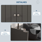 Comedouro Elevado para Cães Grandes com 2 Tigelas de 2000ml de Aço Inoxidável Comedouro para Cães com 2 Portas e Arrumação Oculta 60x30x35,5cm Cinzento — foto 6