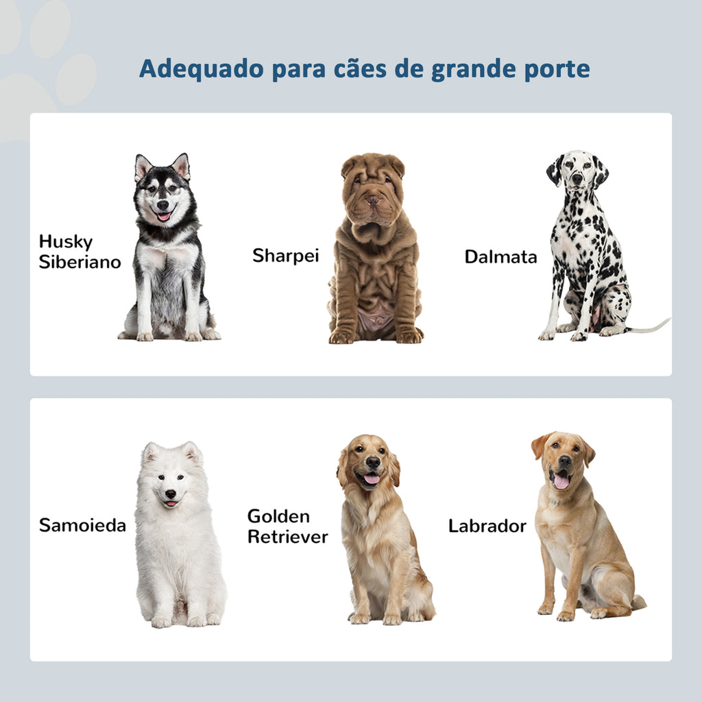 Comedouro Elevado para Cães Grandes com 2 Tigelas de 2000ml de Aço Inoxidável Comedouro para Cães com 2 Portas e Arrumação Oculta 60x30x35,5cm Cinzento — foto 7