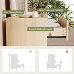 Cómoda de 3 gavetas com design curvo e canelado, MDF e madeira, arrumação espaçosa para quarto e sala, branco - 1 peça — foto 4