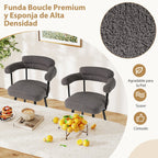 Conjunto 2 Taburetes Giratórios com Encosto e Braços Curvos Metal Cinzento 63x54x100cm — foto 6