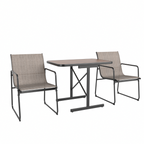 Conjunto Bistrô 3 Peças para Pátio - Mesa Retangular e 2 Poltronas Tecido Castanho — foto 2