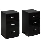 Conjunto de 2 arquivos com 3 gavetas para documentos e pastas 37,1 x 34,2 x 66,5 cm preto — foto 2