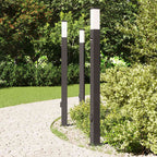 Conjunto de 3 postes de iluminação com sensor e tomada, 110 cm, pretos, IP44 — foto 2