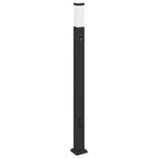 Conjunto de 3 postes de iluminação com sensor e tomada, 110 cm, pretos, IP44 — foto 3