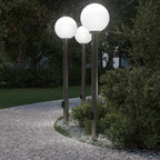 Conjunto de 3 postes de iluminação com sensor e tomada, 120 cm, aço inoxidável, IP44 — foto 1