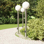 Conjunto de 3 postes de iluminação com sensor e tomada, 120 cm, aço inoxidável, IP44 — foto 2