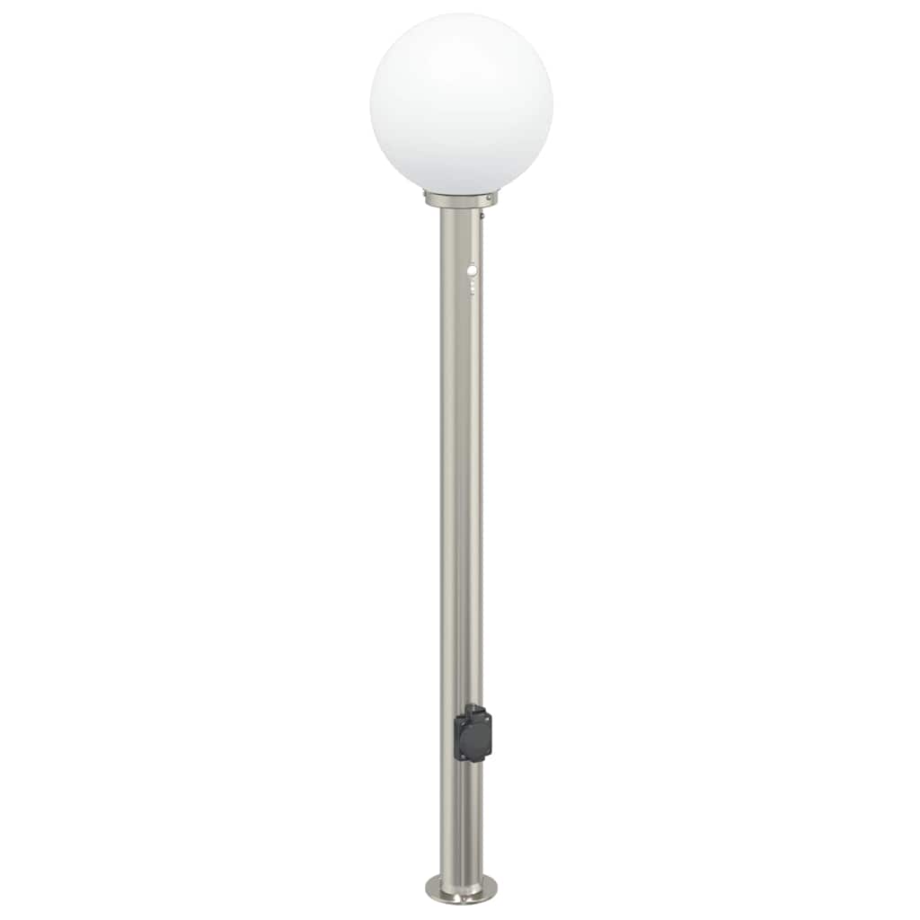 Conjunto de 3 postes de iluminação com sensor e tomada, 120 cm, aço inoxidável, IP44 — foto 3