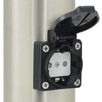 Conjunto de 3 postes de iluminação com sensor e tomada, 120 cm, aço inoxidável, IP44 — foto 7