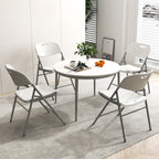 Conjunto de 4 Cadeiras Dobráveis com Assento em Plástico e Estrutura Metálica 58 x 45,5 x 84 cm Branco — foto 1