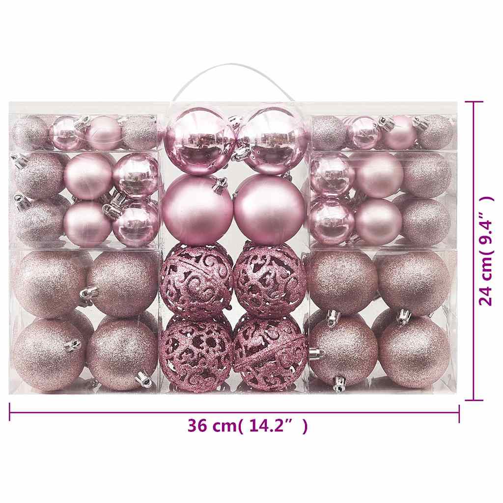 Conjunto de bolas de natal 100 pcs rosa — foto 5