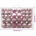 Conjunto de bolas de natal 100 pcs rosa — foto 5