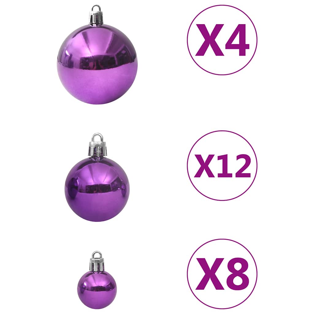 Conjunto de bolas de natal 100 pcs roxo — foto 3