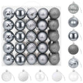 Conjunto de Bolas de Natal 75 unid. Branco e Cinzento 6 cm — foto 2