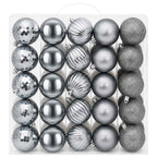 Conjunto de Bolas de Natal 75 unid. Branco e Cinzento 6 cm — foto 3