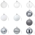 Conjunto de Bolas de Natal 75 unid. Branco e Cinzento 6 cm — foto 4