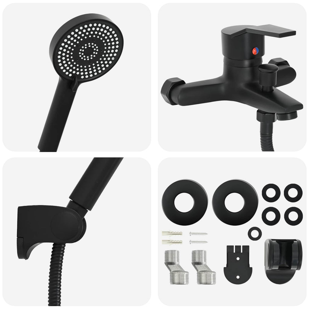 Conjunto de Cabeça de Chuveiro Preto G 1/2 polegadas — foto 7