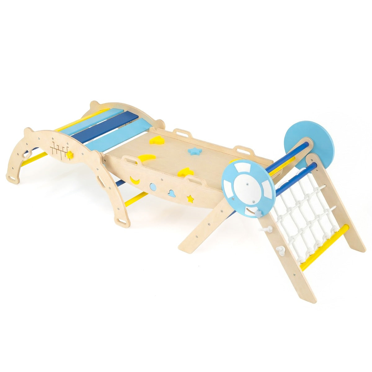 Conjunto de Escalada Triangular Dobrável com Rampa e Escada de Corda – Brinquedo Montessori — foto 2