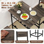 Conjunto de Mesa e 2 Cadeiras de Jantar Cinzento com Prateleira 80x52,5cm — foto 6