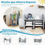 Conjunto de Mesa e Cadeira Infantil 3 Peças com 2 Bancos e Esquinas Arredondadas Cinzento — foto 6