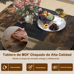 Conjunto de Sala de Jantar 5 Peças Mesa Rectangular Industrial 139cm com 2 Bancos e 2 Banquetas — foto 10