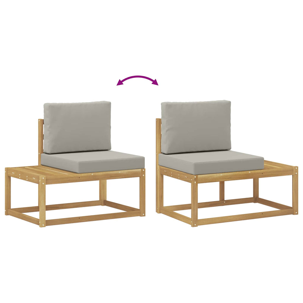 Conjunto de Sofás para Exterior 2 unid. Branco e Cinzento-Claro — foto 6