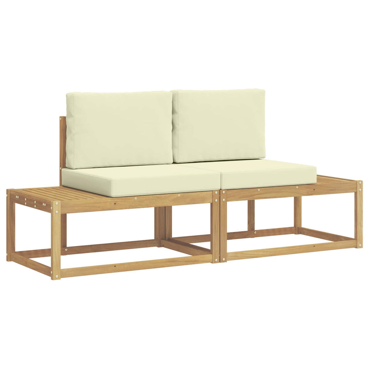 Conjunto de Sofás para Exterior 2 unid. Branco e Creme — foto 2