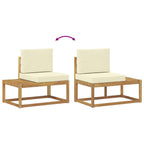 Conjunto de Sofás para Exterior 2 unid. Branco e Creme — foto 6