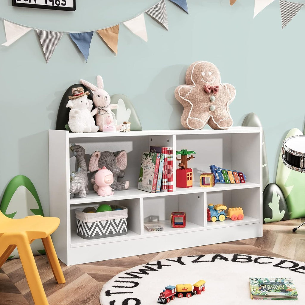 Conjunto Infantil Mesa e Cadeiras com Tabuleiro Dupla Face e Estante Organizadora de 5 Cubos Branco — foto 7