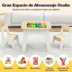Conjunto Infantil Mesa e Cadeiras com Tabuleiro Dupla Face e Estante Organizadora de 5 Cubos Branco — foto 8