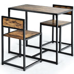 Conjunto Mesa Compacta e 2 Cadeiras Metal Madeira Pequenos Espaços — foto 2