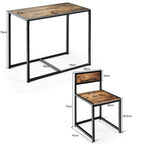 Conjunto Mesa Compacta e 2 Cadeiras Metal Madeira Pequenos Espaços — foto 3