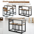 Conjunto Mesa Compacta e 2 Cadeiras Metal Madeira Pequenos Espaços — foto 6