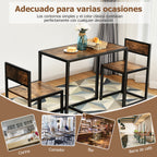 Conjunto Mesa Compacta e 2 Cadeiras Metal Madeira Pequenos Espaços — foto 7