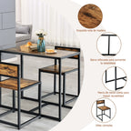 Conjunto Mesa Compacta e 2 Cadeiras Metal Madeira Pequenos Espaços — foto 8