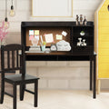 Conjunto Mesa e Cadeira Infantil com Gavetas e Prateleiras - Escritório Criança Castanho — foto 1