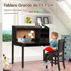 Conjunto Mesa e Cadeira Infantil com Gavetas e Prateleiras - Escritório Criança Castanho — foto 10