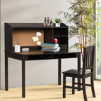 Conjunto Mesa e Cadeira Infantil com Gavetas e Prateleiras - Escritório Criança Castanho — foto 4
