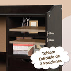 Conjunto Mesa e Cadeira Infantil com Gavetas e Prateleiras - Escritório Criança Castanho — foto 9