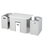 Conjunto Mesa e Cadeiras Infantil 4 em 1 com Compartimento de Arrumação - Cinzento/Branco - 3+ Anos — foto 2