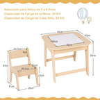 Conjunto Mesa e Cadeiras Infantis com Quadro Duplo Face e Arrumação — foto 4