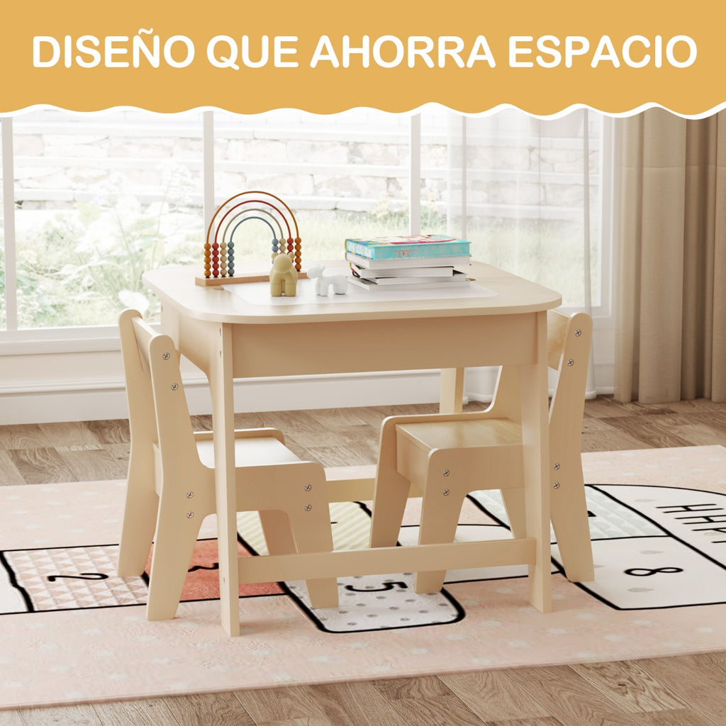 Conjunto Mesa e Cadeiras Infantis com Quadro Duplo Face e Arrumação — foto 5