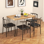 Conjunto Mesa Jantar 5 Peças Mesa Rectangular Industrial com 4 Cadeiras Assento Estofado — foto 5