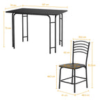 Conjunto Mesa Retangular e 4 Cadeiras Sala Jantar Estrutura Metal Antioxidante Assentos Amplos Preto — foto 3
