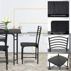 Conjunto Mesa Retangular e 4 Cadeiras Sala Jantar Estrutura Metal Antioxidante Assentos Amplos Preto — foto 5