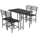 Conjunto Mesa Retangular e 4 Cadeiras Sala Jantar Estrutura Metal Antioxidante Assentos Amplos Preto — foto 9