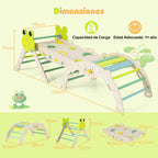 Conjunto Triangular 7 em 1 Brinquedos de Escalada para Crianças com Rampa Escada e Arco Montessori Madeira — foto 3