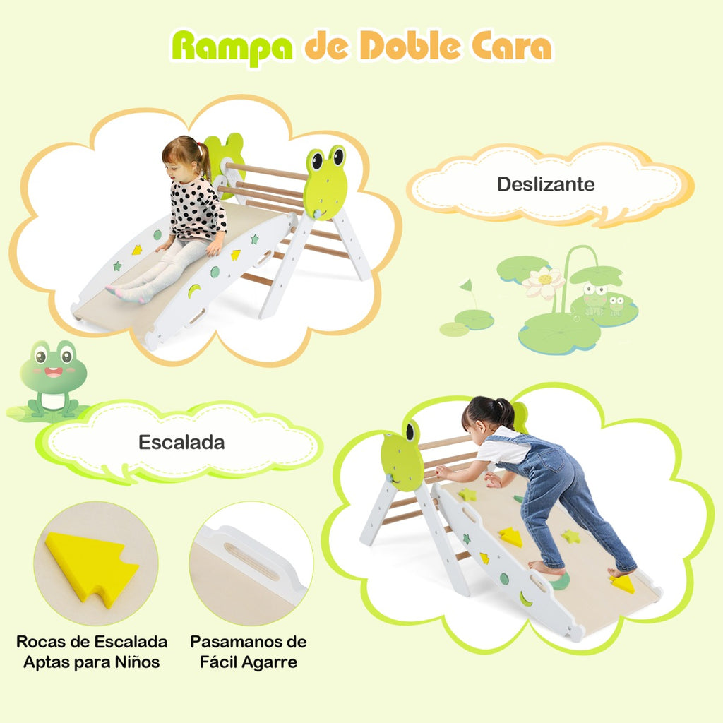 Conjunto Triangular 7 em 1 Escalada Madeira com Rampa, Escada e Arco Montessori — foto 8