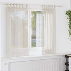 Cortinas de voile com aba 2 pcs creme — foto 1