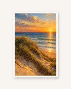 Duna e mar · Pintura a óleo · Quadro de costa e oceano — acabamento:poster